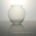 Rippenkunstglas Vase Moderne Gold Rand